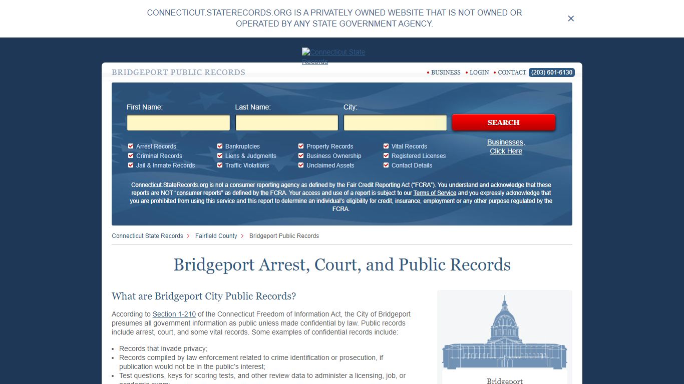 Bridgeport Arrest and Public Records | Connecticut.StateRecords.org